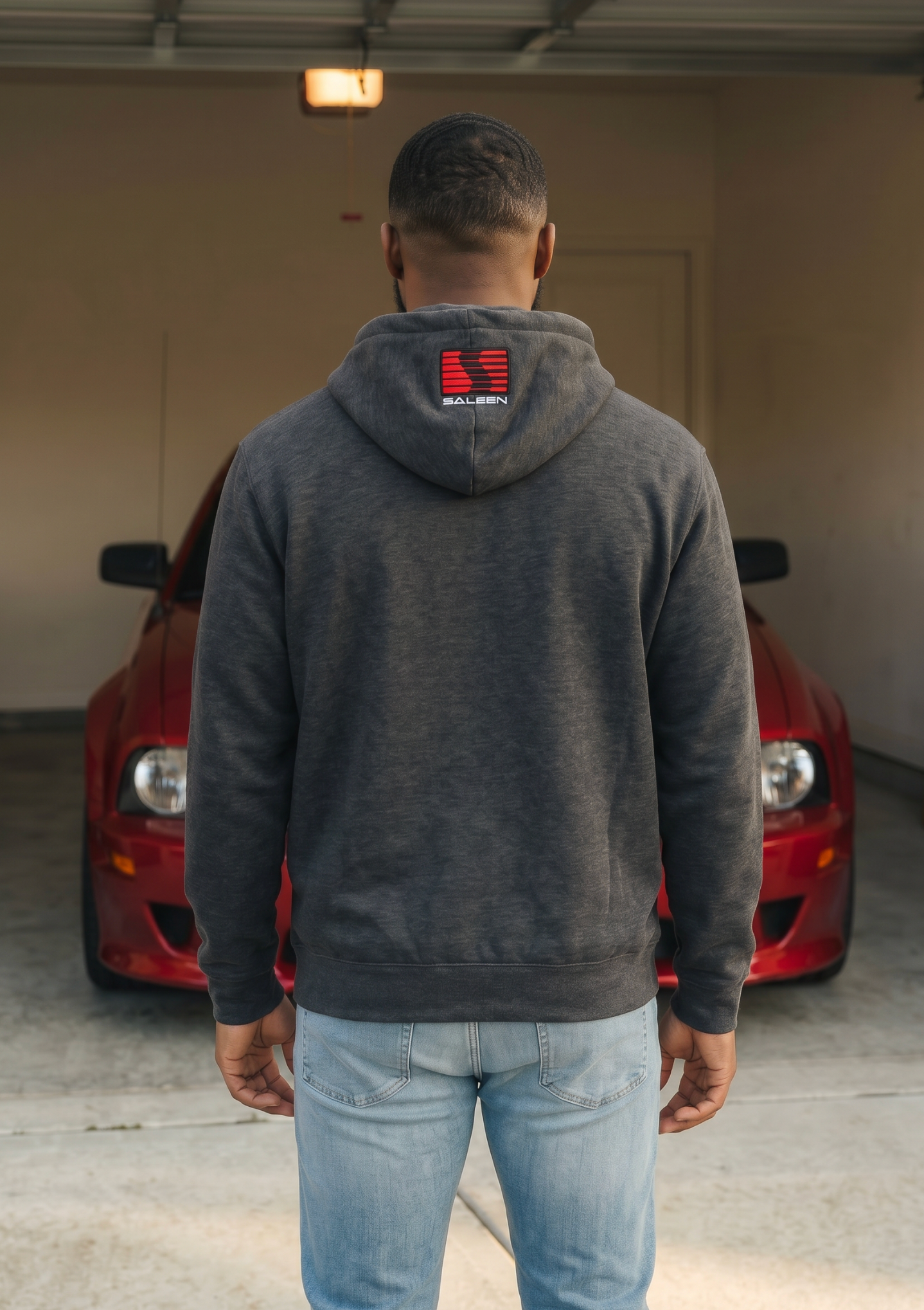 Saleen Embroidered Hoodie - Heather Charcoal
