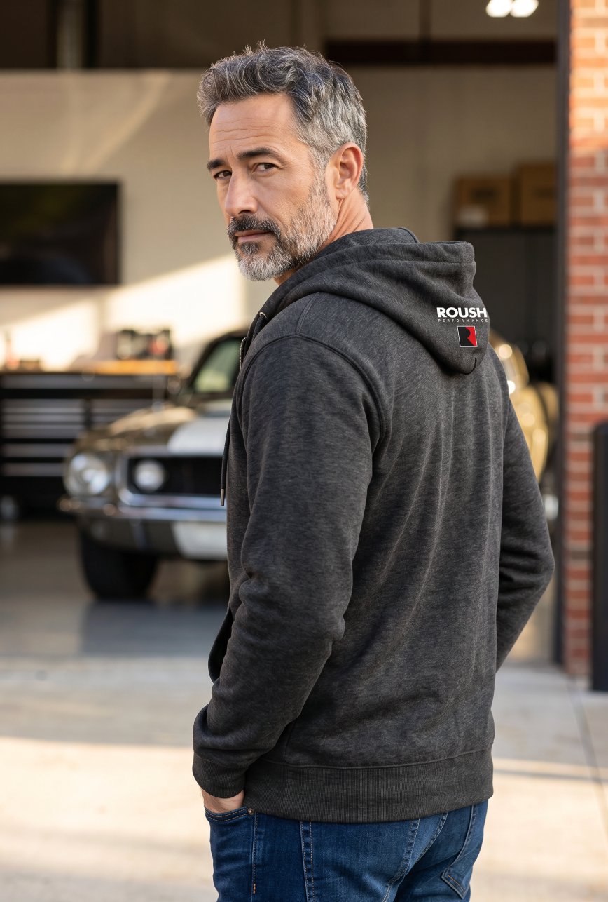 Roush Performance Embroidered Hoodie/Heather Charcoal