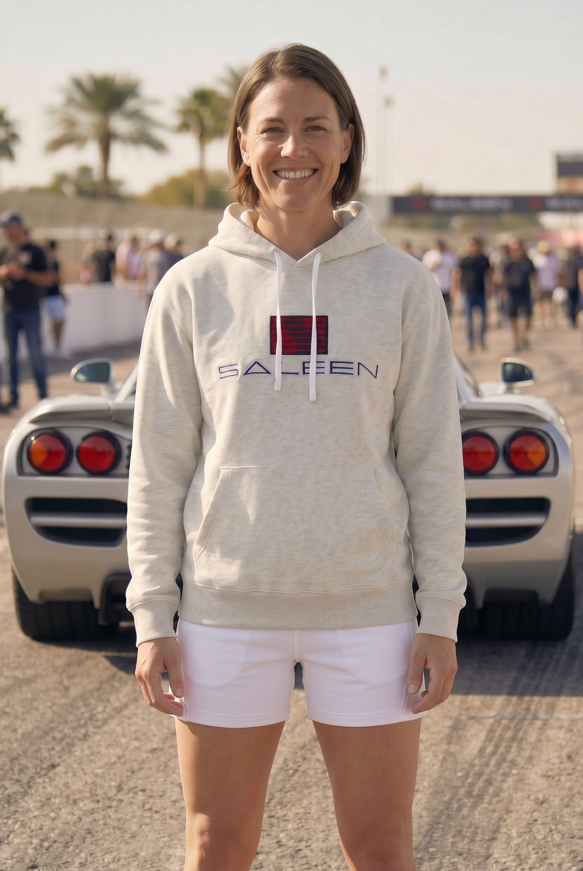 Saleen Embroidered Hoodie - Heather Oatmeal