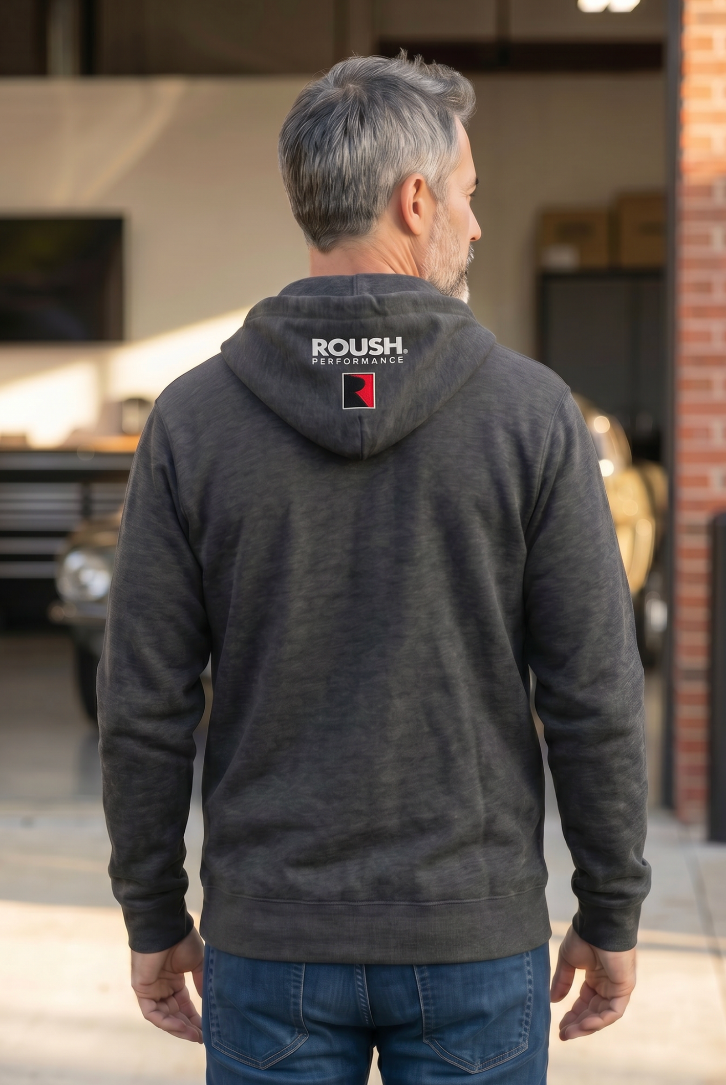Roush Performance Embroidered Hoodie/Heather Charcoal